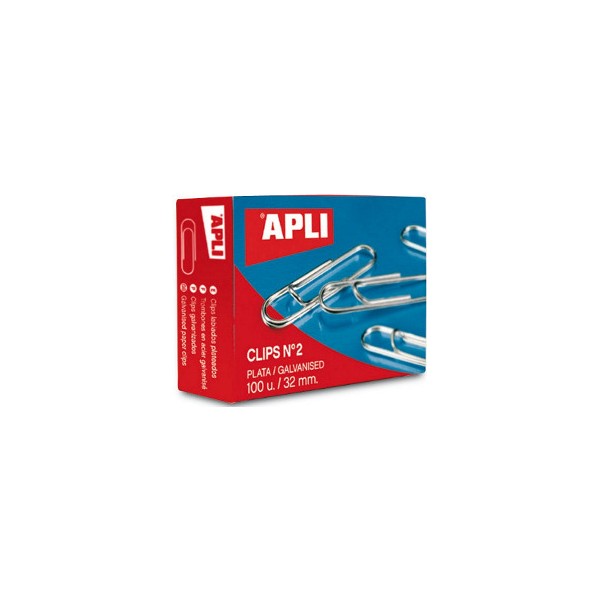 Caja 100 clips niquelados Apli n. 1,5
