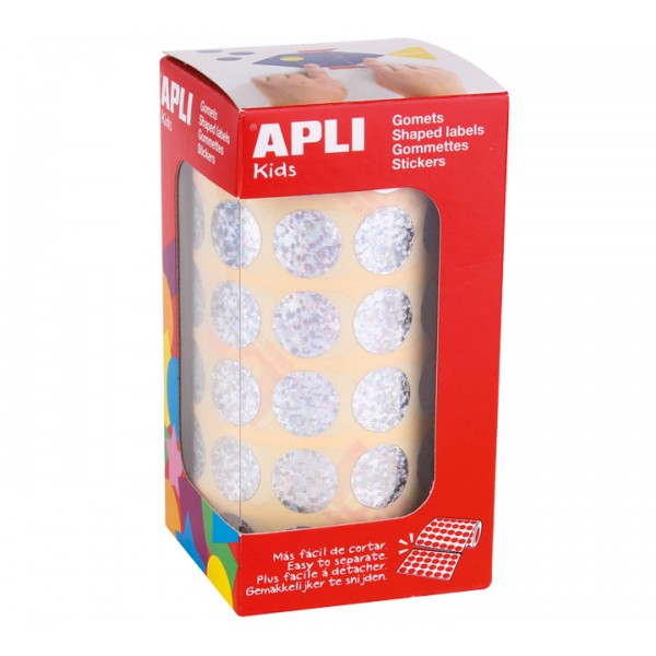 Rollo gomets Apli 11631 circulos 15 mm. Holografic
