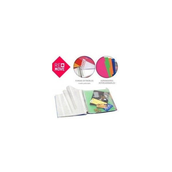 Carpeta multifundas espiral A4 Remove 40 h. Violet