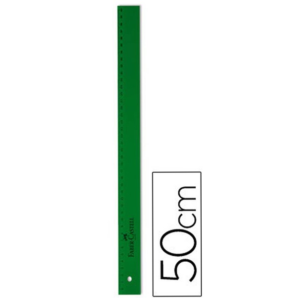 Regla graduada tecnica verde 50 cm.