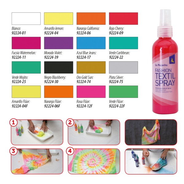 **Pintura textil en spray La Pajarita 100 ml. Rojo C