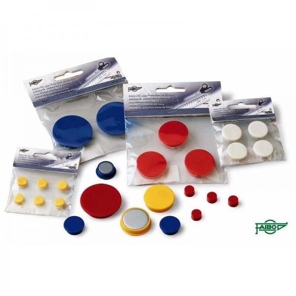Blister 3 fichas magneticas 30 mm. Rojo