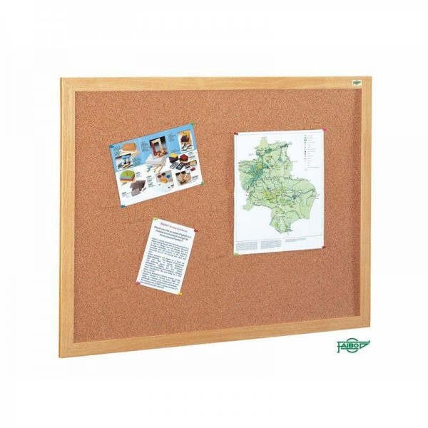 Tablero anuncios corcho marco fibra melam. 60x75