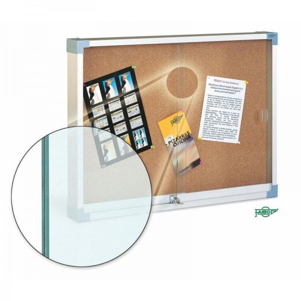 Vitrina corcho cristal blindado 60x80