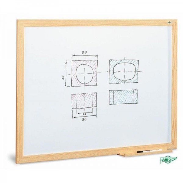 Pizarra Blanca marco madera 100x150