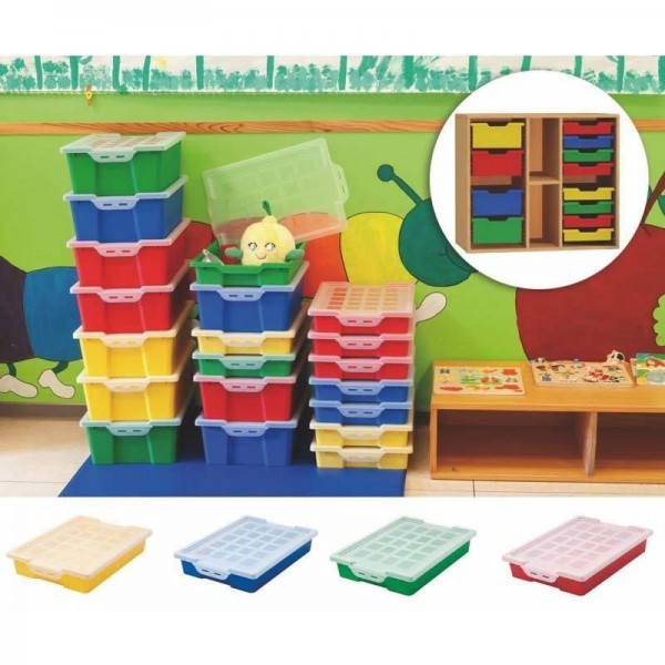 Caja almacenamiento con tapa 42x31x7,3 Verde