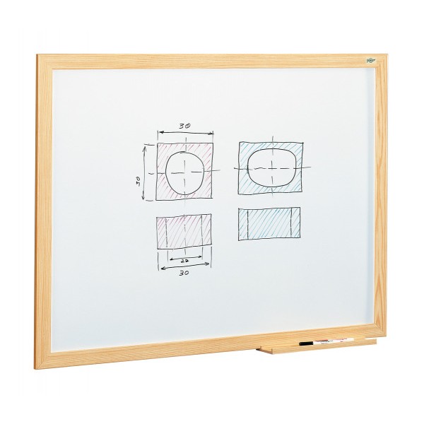 Pizarra Blanca marco madera 70x95