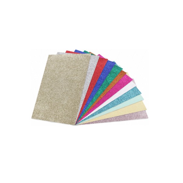 Pack 5 hojas cartulina 50x65 250 g. purpurina Azul