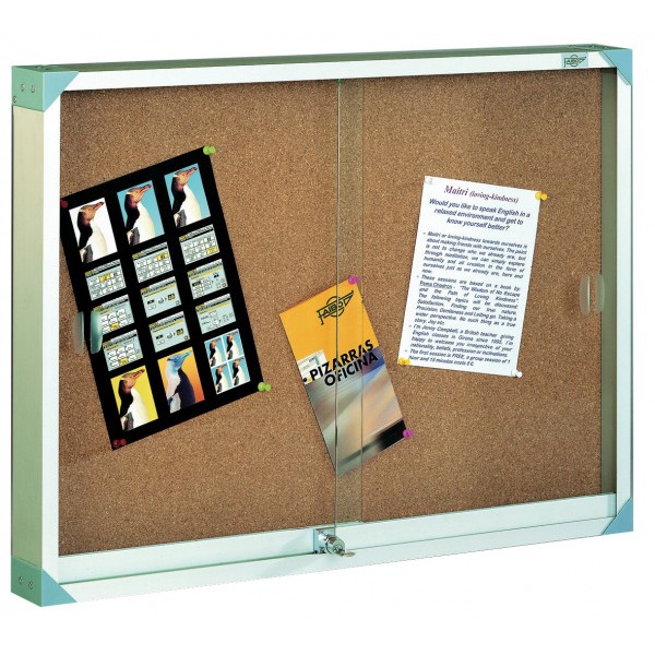Vitrina corcho cristal blindado 60x80
