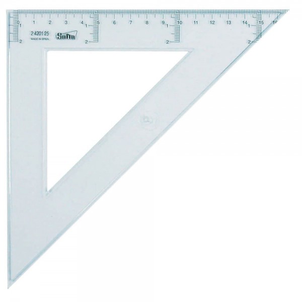 Escuadra escolar 25 cm.