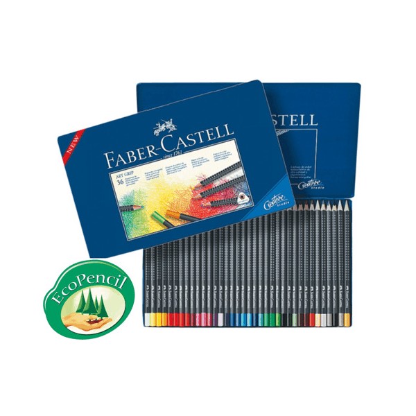 Estuche metal 12 lapices acuarelables Faber-Castel